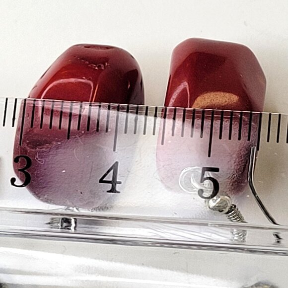 Red Coral Earrings Small Red Earrings Light Red Earrings - Picture 11 of 11